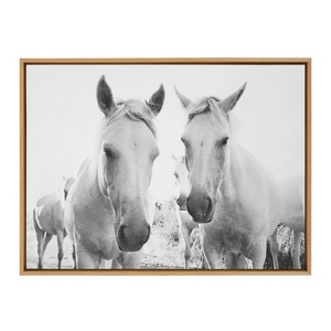28" x 38" Sylvie Camargue Horse XVII BW Framed Canvas by Laura Evans - Kate & Laurel All Things Decor - 1 of 4