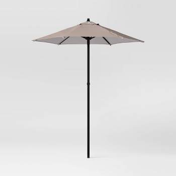 6' Round Outdoor Patio Market Umbrella with Black Pole - Room Essentials™