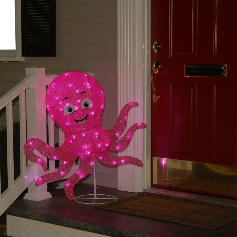36" LED Pink Octopus Novelty Sculpture Light Warm White Lights - National Tree Company, 3 of 7