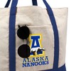 University Of Alaska, Fairbanks Primary Logo Canvas Tote Bag With External Pocket, Reusable Shoulder Bag for Shopping, School, Beach - 2 of 4