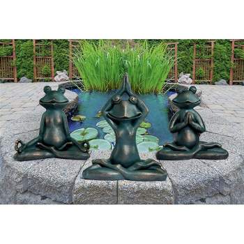 Design Toscano Relax, Renew and Ribbit Zen Garden Frog Statues