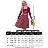 Coolmee Women Casual Smocked Sweetheart Neck Color-Block Long Sleeve A Line Flowy Midi Dress - 4 of 4