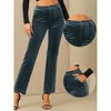 Allegra K Women's Velvet Elegant High Waist with Pockets Work Ankle Pants - 2 of 4