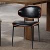 Set of 2 Modern Armless Dining Chairs with Curved Back, Upholstered Side Chairs for Kitchen, Dining Room, or Living Room–Maison Boucle - 2 of 4