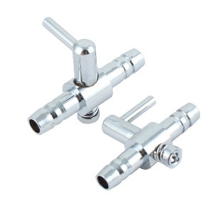 Unique Bargains Stainless Steel Single Way Aquarium Control Air Water Flow Lever Valve 2 Pcs - 1 of 3