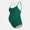 Women's Emerald Green Maternity One-Piece Swimsuit with Scalloped Neckline - Cupshe - 3 of 4