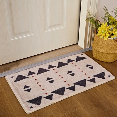 VECELO Front Door Mat Welcome Mat, Absorbent Muddy Kitchen Rugs, Non-Slip Rubber Backing Doormat