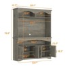 FUFU&GAGA Farmhouse TV Stand with Hutch,Multi-Shelf Entertainment Center,Display Bookcase,Cable Management & Storage Cabinets for Living Room - 4 of 4