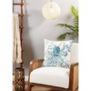 20"x20" Oversize Octopus Design Square Throw Pillow Cover Aqua Blue - Saro Lifestyle: Cotton, Zippered, Hand Wash - 4 of 4
