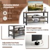 Tangkula 3-Tier Industrial TV Stand Entertainment Media Center Console w/ Metal Mesh Shelf - 4 of 4