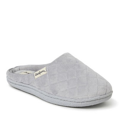 Dearfoams Women s Quilted Velour Clog Slipper Sleet Size M