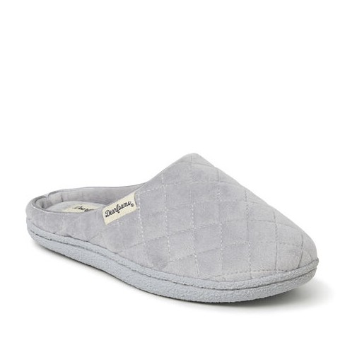 Dearfoams Women s Quilted Velour Clog Slipper Sleet Size M Target