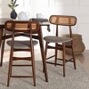 Baxton Studio 2pc Tarana Fabric and Wood Counter Height Barstools: Mid-Century Design, Footrest, Upholstered Seat - 3 of 4