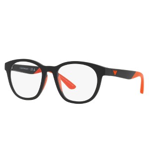 Emporio Armani KIDS EK 4001 50011W Childrens Phantos Sunglasses Matte Black/Orange 47mm - 1 of 3