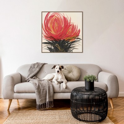 Clover Blossom II Bronze Framed Floral Canvas Art Print 30 in.