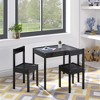 Lirago Kids Wood Table and 2 Chairs Children Activity Table Toddler Furniture Set for Creative Play and Learning Black - 2 of 4