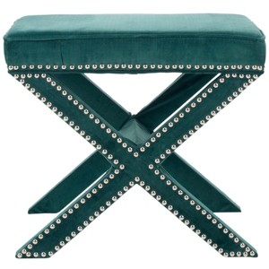 Palmer Ottoman with Nail Heads  - Safavieh - 1 of 3