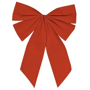 Amscan Flocked Holiday Wreath Bow 15" x 11" Red 8/Pack (240267) - 1 of 1