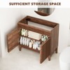ROOMTEC 24 in. Bathroom Vanity, Mid-Century Cabinet with 2 Soft-Close Doors, Freestanding, Wood Grain Laminate, Walnut (Sink Not Included) - 4 of 4