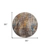 Taupe Chocolate And Copper Abstract Washable Indoor Outdoor Area Rug - 3 of 4