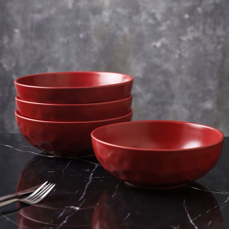 Stone Lain Sam 16-Piece Porcelain Dinnerware Set, Service for 4, Red, 5 of 7