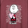 Women's - Peanuts - Charlie Brown Xoxo Lightweight French Terry Wide Neck Long Sleeve Shirt - 2 of 4