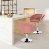 Costway Set of 2 Modern Velvet Chair Height Adjustable Bar Stool Swivel - 2 of 4