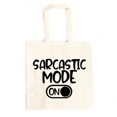 City Creek Prints Sarcastic Mode On Canvas Tote Bag - 15x16 - Natural