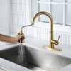 WOWOW  Single-Handle Pull-Down Sprayer Kitchen Faucet Stainless Steel in Brushed Nickel - 4 of 4