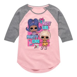 Girls' - LOL Surprise! - Get UR Party On Shirt Tail Raglan Graphic T-shirt - 1 of 3