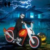 HOMCOM 70.75" Long Inflatable Halloween Grim Reaper Flaming Motorcycle Lighted Outdoor Garden Yard Party Decoration - 2 of 4