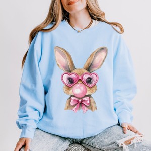 Bunny Sunglasses Bubblegum - Women's Lightweight Garment Dyed Sweatshirt - 1 of 3
