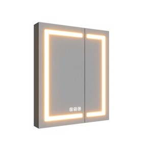 ONWITH 30 in. W x 36 in. H Black Aluminum Recessed/Surface Mount Left Medicine Cabinet with Mirror - 1 of 4