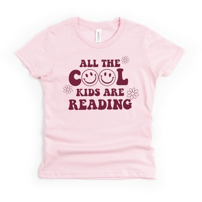 The Juniper Shop Cool Girls Are Reading Flowers Girls Short Sleeve Tee