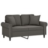 vidaXL Velvet 2-Seater Sofa with Pillows and Cushions in Dark Gray - Cozy, Modern Design for Living Room, Lounge, or Home Office - 2 of 4