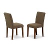 HomeStock 3Pc Rounded 36 Inch Dinette Table And Two Parson Chair With Mahogany Leg And Linen Fabric Coffee - 3 of 3
