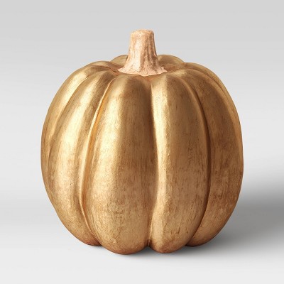 7.75" x 7" Ecomix Pumpkin Figurine Gold - Threshold™