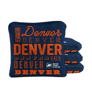 Skip's Garage | Gameday Denver Football Synergy Pro Navy Blue Cornhole Bags (Set of 4) - 1 of 4