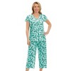 Collections Etc Stylish 2-Piece Knit Floral Print Capri Pajama Set - 2 of 4