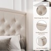 homfan Upholstered Bed Frame, Wingback Headboard, Velvet Platform Bed, Button Tufted Design, No Box Spring Needed - 4 of 4