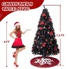Syemin Artificial Trees 7.5 FT Artificial Snow Tipped Christmas Tree Hinged Xmas Pine Tree with Silver Ribbon Ornaments Holiday, Green, 40"*40"*90" - 4 of 4