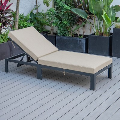 Chelsea Beige Cushioned Aluminum Outdoor Chaise Lounge