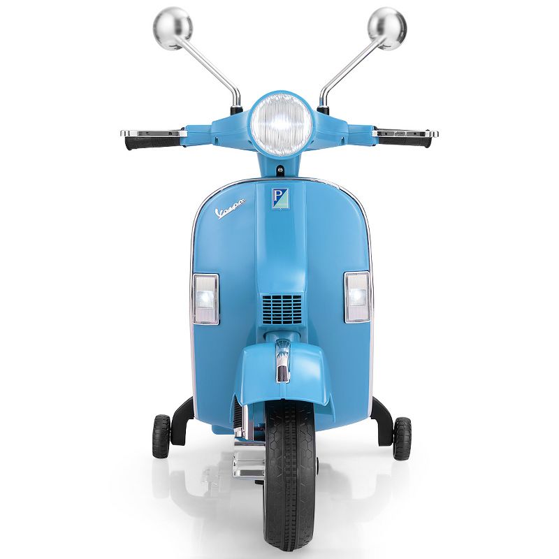 Kids Vespa Scooter 6V Rechargeable Ride on Motorcycle w/Training Wheels, 2 of 11