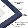 Americanflat 8x10 Picture Frame with Shatter-Resistant Glass - Fits 5x7 Photos with Mat or 8x10 Without Mat - Hudson Collection - Distressed Blue - 3 of 4