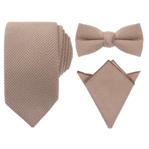 INSPIRE CHIC Men's Solid Color Pre-Tied Thick Tie Set - 1 of 4