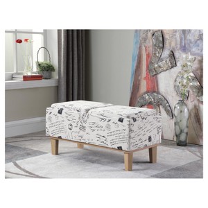 Storage Bench Wood Legs-Ore International - 1 of 4