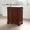 Alexandria Stone Top Portable Kitchen Island/Cart Mahogany/White - Crosley: Rolling Cart with Adjustable Shelves, Towel Bar - 3 of 4