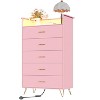 Modern 5-Drawer Tall Dresser for Bedroom, Wood Chest of Drawers with Silent Closing Slides - 2 of 4