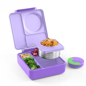 OMIEBox Insulated Bento Lunch Box with Leakproof Thermos Food Jar 3 Compartments - 1 of 4