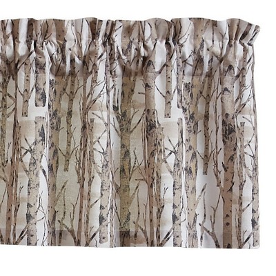 Birch Forest Print Rod Pocket Window Valance - 14" Length